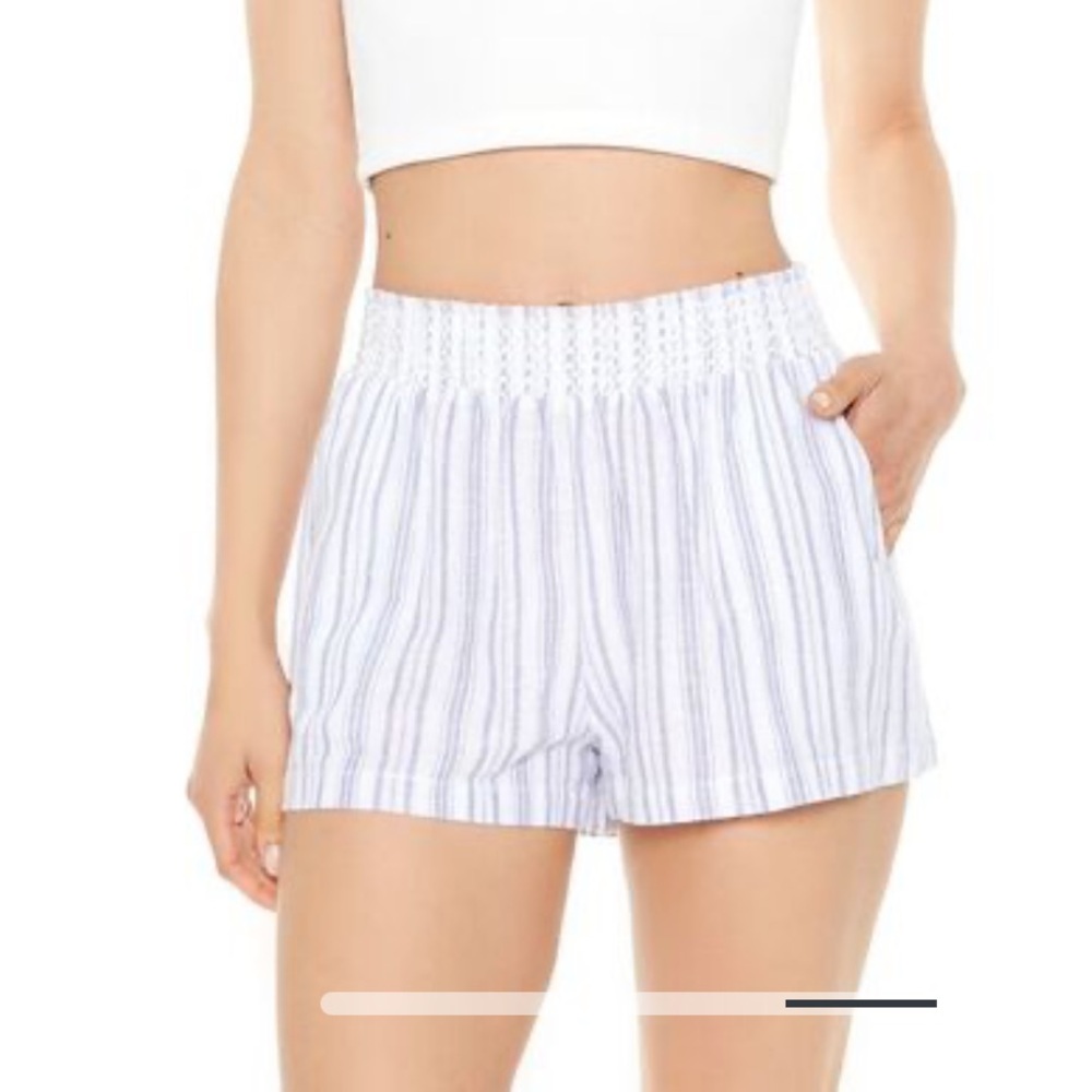 forever 21 blue/grey stripes shorts